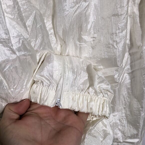 Active Exchange Tracksuit Womens Medium White Gold Pants Jacket Set 80s 90s - Picture 9 of 13